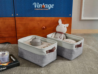 DECOMOMO Storage Bins, Large Fabric Storage Baskets for Shelves, Decorative Linen Closet Organizer, 15 x 11 x 9.5 inches (Beige & White, 3 Pack)