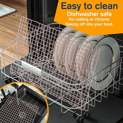 2PCS Cooling Racks for Cooking and Baking - 10" x 15"Heavy Duty Stainless Steel Wire Rack for Baking, Grilling, Roasting - Oven & Dishwasher Safe - Fits Jelly Roll Sheet Pan-Silver