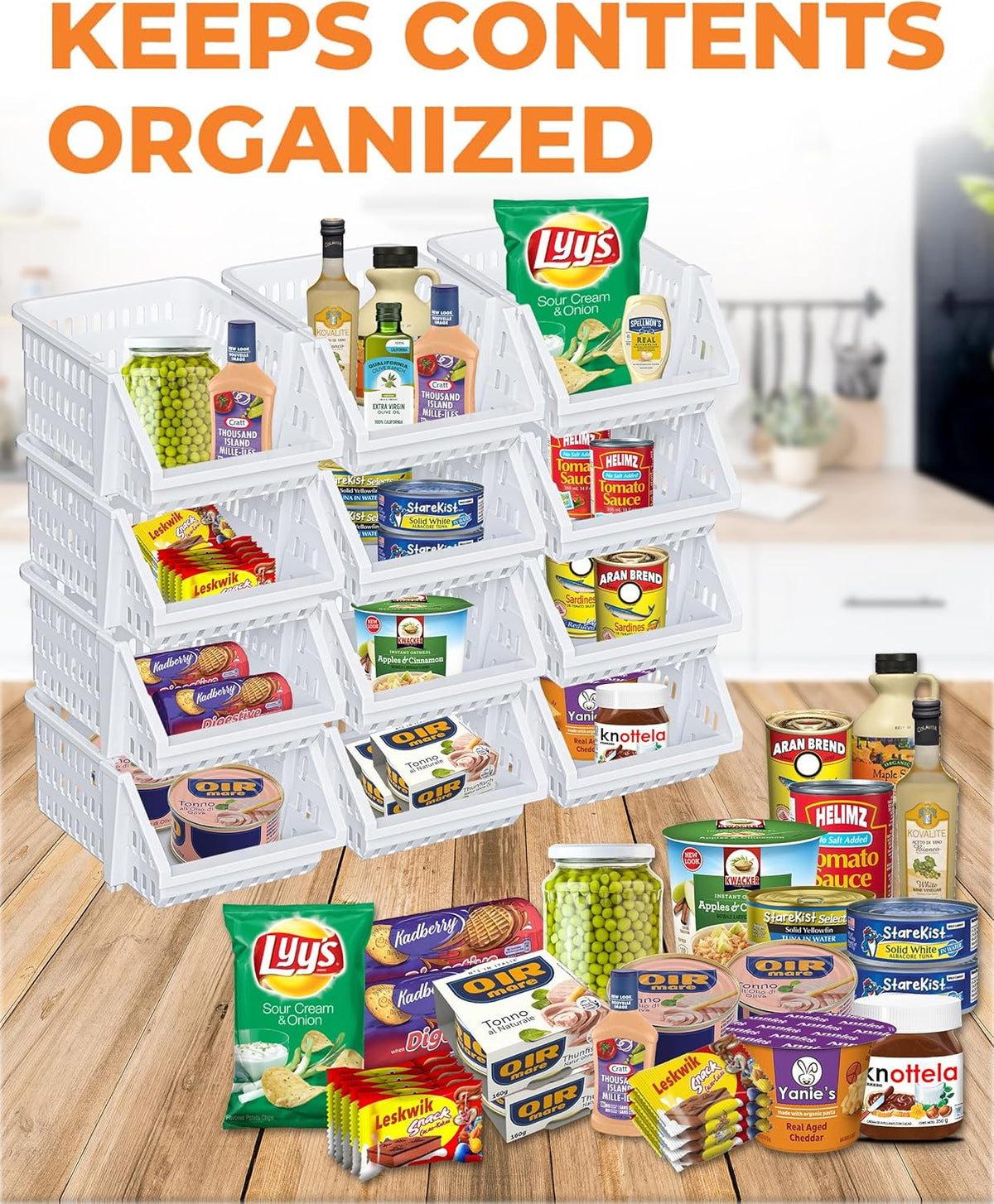 TidyFriend Small Stackable Storage Bins for Toy Organizer and Storage, Toy Storage Organizer for Kids Room and Home Organization (White)