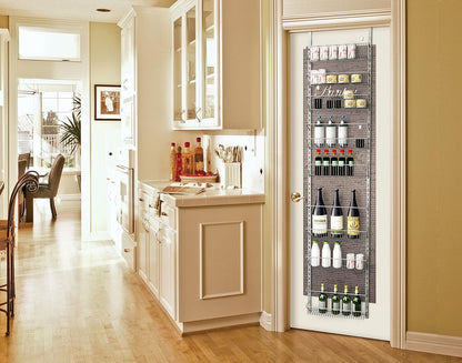 Home-Complete Pantry Over The Door Spice and Jar Rack Organizer - Great Storage Space for Cabinets and Kitchen - Wall Mounted 8 Tier Shelves