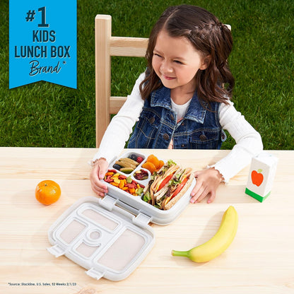 Bentgo Kids Bento-Style 5-Compartment Leak-Proof Lunch Box - Ideal Portion Sizes for Ages 3 to 7 - Durable, Drop-Proof, Dishwasher Safe, PFAS & BPA-Free & Made with Food-Safe Materials (Blue)