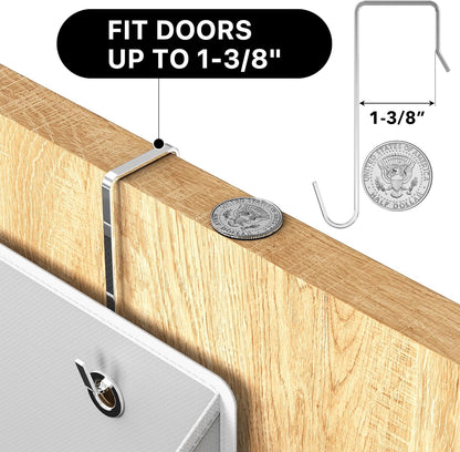 Simple Houseware Large Heavy Duty Over the Door Organizer with 5 Clear Window Pockets, 45 lbs Capacity for Pantry, Closet, Bathroom, Gray