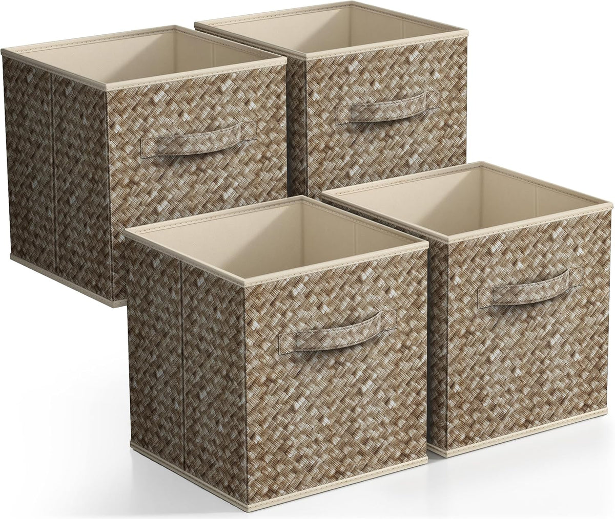 Sorbus Foldable Storage Bins - 11 Inch Sturdy Collapsible Fabric Storage Cubes with Handle - 4 Baskets for Organizing Clothes & Toys - Organization & Storage Baskets for Shelves, Pantry, Closet, Cubby