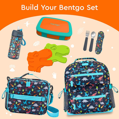 Bentgo Kids Bento-Style 5-Compartment Leak-Proof Lunch Box - Ideal Portion Sizes for Ages 3 to 7 - Durable, Drop-Proof, Dishwasher Safe, PFAS & BPA-Free & Made with Food-Safe Materials (Blue)