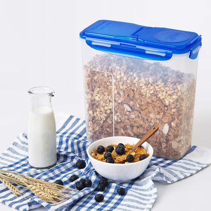 LOCK & LOCK Easy Essentials Food lids (flip-top) / Pantry Storage/Airtight containers, BPA Free, top-16.5 Cup-for Cereal, Clear