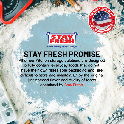 Stay Fresh Clear Storage Container - BPA Free Plastic Canister for Kitchen Pantry, Baking Needs - Holds 5LB Bag - Large Form-Fitting Food Keeper Bin - Food Holder (Flour)
