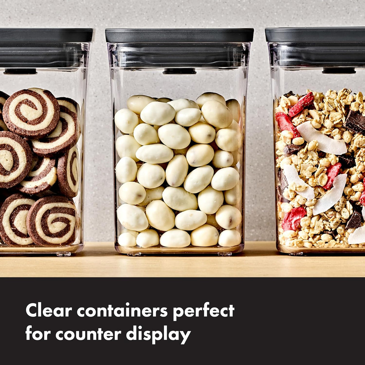 OXO Good Grips POP Container - Airtight Food Storage - Small Square Tall 2.3 Qt Ideal for spaghetti, linguini and lasagna
