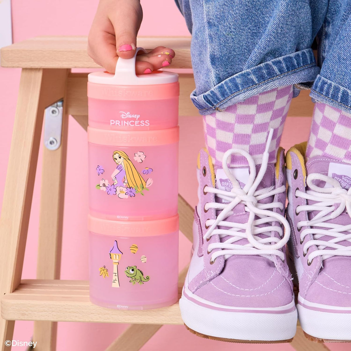 Whiskware Bluey Stackable Snack Containers for Babies, Toddlers, and Kids, 3 Stackable Snack Cups for School and Travel, Cupholder Friendly, Bluey and Bingo! Let’s Do This!