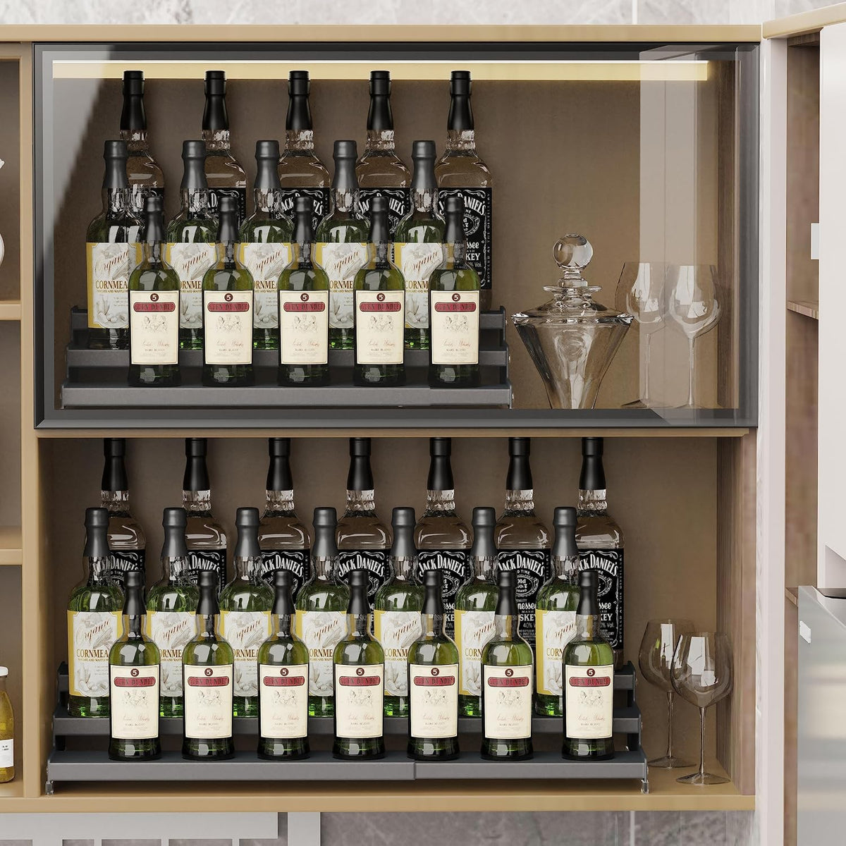 Jojocross Spice Rack Organizer for Cabinet, 3 Tier Expandable Spices Storage, Great for Kitchen Cabinets, Cupboard,Pantry and Countertop More /White