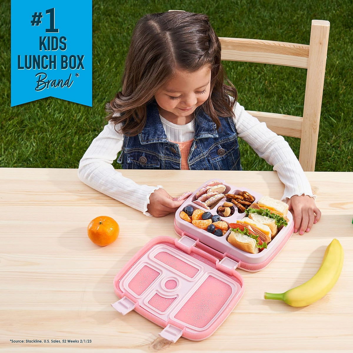 Bentgo Kids Bento-Style 5-Compartment Leak-Proof Lunch Box - Ideal Portion Sizes for Ages 3 to 7 - Durable, Drop-Proof, Dishwasher Safe, PFAS & BPA-Free & Made with Food-Safe Materials (Blue)