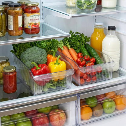 BINO | Plastic Storage Bins with Wheels, X-Large | THE ROLLER COLLECTION | Clear Storage Bins for Organization | Clear Containers for Pantry Fridge & Freezer Organizer Bin Cabinet & Pantry Organizers