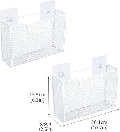 2 Pack Aluminum Foil Organizer, Kitchen Wrap Organizer for Plastic Wrap, Foil, Wax Paper and Food Storage Bags, Wall Mounted Iron Wire Rack for Cabinet Door, Pantry and Kitchen Storage