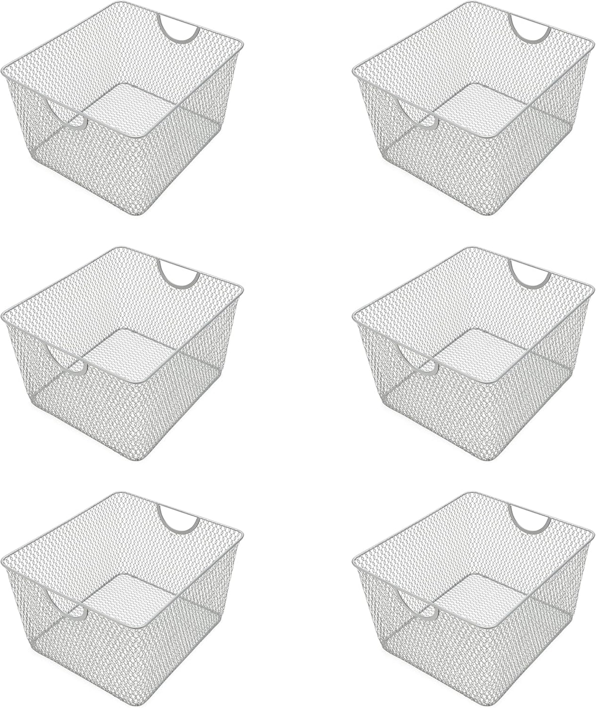 YBM HOME Kitchen Pantry Organizer Wire Baskets for Shelves, Cabinets, Pantry, Countertop, Mesh Open Storage Bin Metal Basket for Organizing Food Supplies, 3 Pack, 12.1x7.8x5.8