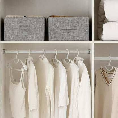 Linen Folding Storage Bins, 3 Pack Large Storage Baskets, Washable, Clothing Storage Bins with Handle, Closet Organizer for Storage Sweater,Sheets(Beige, 18½"x11 x8½)