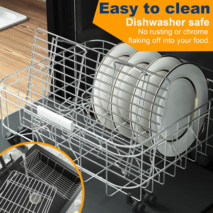 2PCS Cooling Racks for Cooking and Baking - 10" x 15"Heavy Duty Stainless Steel Wire Rack for Baking, Grilling, Roasting - Oven & Dishwasher Safe - Fits Jelly Roll Sheet Pan-Silver