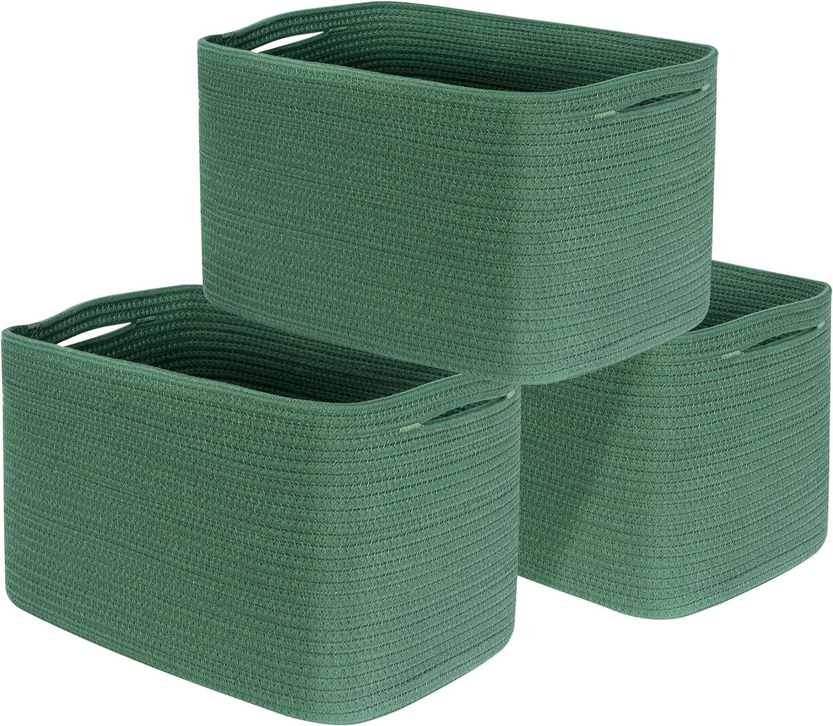 MINTWOOD Design 3-Pack Decorative Woven Storage Baskets for Shelves, Cube Bin Box for Organizing Books, Shoes, Dog Toys, Pantry Closet and Living Room Organizer, Oatmeal Brown