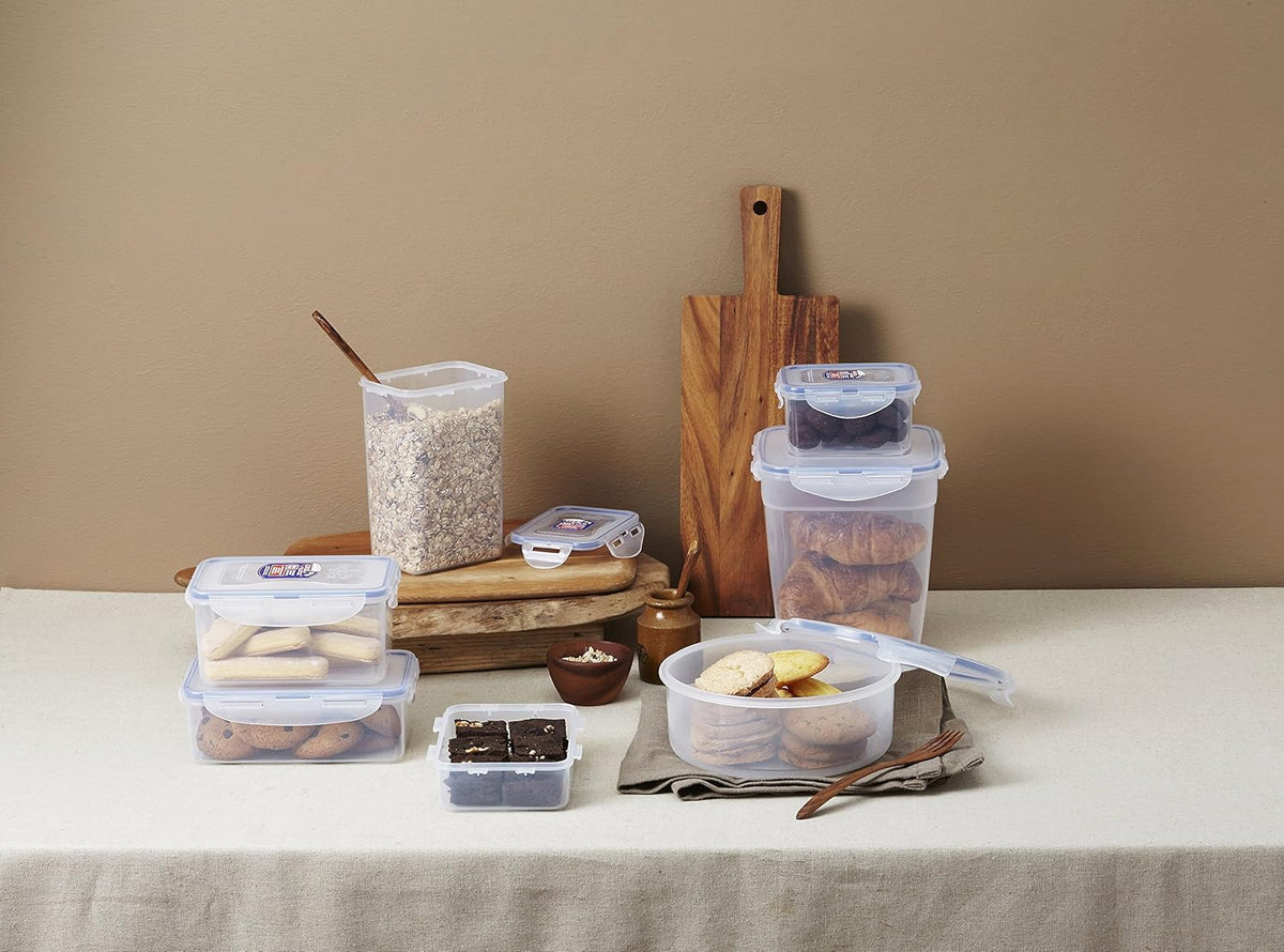 LOCK & LOCK Easy Essentials Pantry Food storage containers with lids / Pantry storage / Airtight containers, BPA free - Square - 11 cup - Great for Sugar, Clear