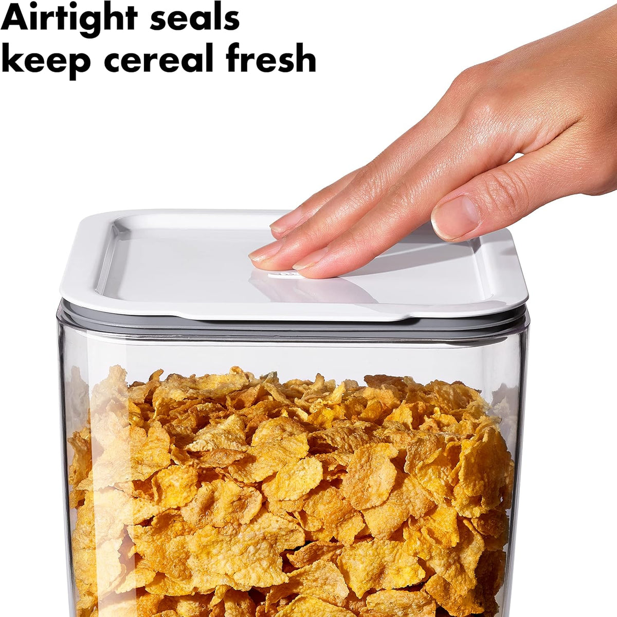 OXO Good Grips Countertop Cereal Dispenser | erfect for cereal, oatmeal, snacks. One-handed dispensing. Airtight dual-seal freshness. Dishwasher safe. 5.5 qt capacity.