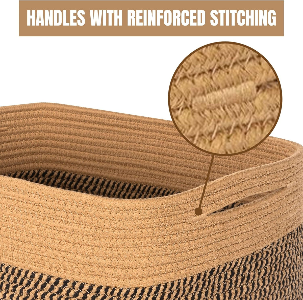 MINTWOOD Design 3-Pack Decorative Woven Storage Baskets for Shelves, Cube Bin Box for Organizing Books, Shoes, Dog Toys, Pantry Closet and Living Room Organizer, Oatmeal Brown