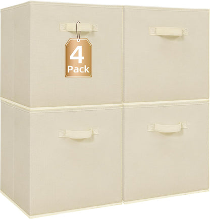 STORAGE MANIAC Storage Cubes, 11 Inch Durable 6 Pack Fabric Foldable Collapsible Bins with Handles for Organization, Closet, Shelves, Offices, Toys, Black