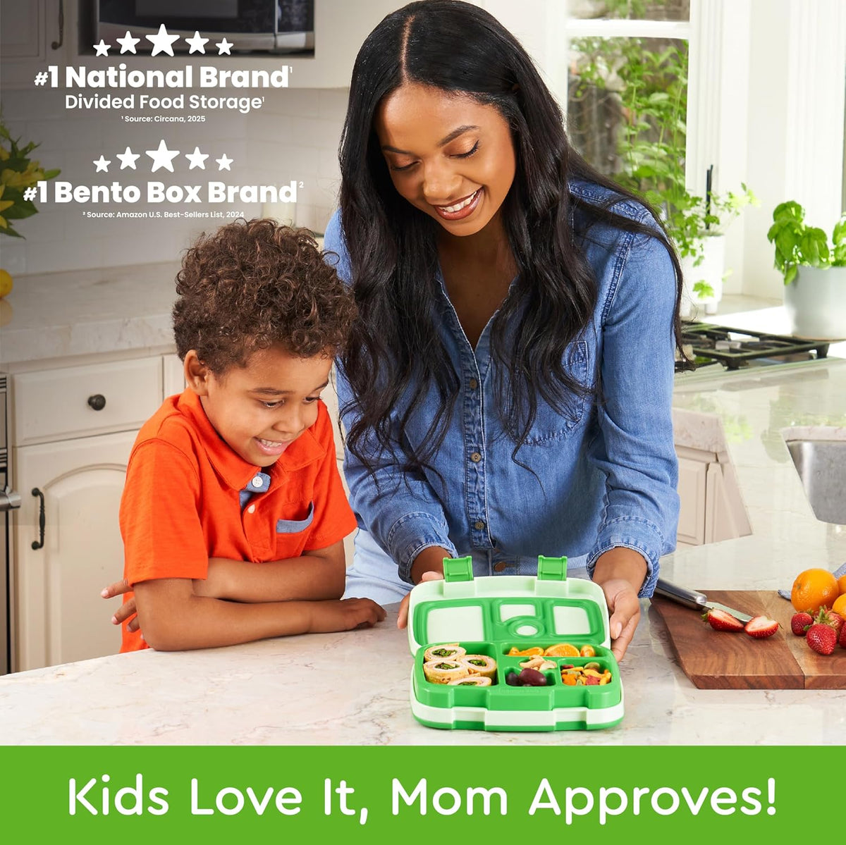 Bentgo Kids Bento-Style 5-Compartment Leak-Proof Lunch Box - Ideal Portion Sizes for Ages 3 to 7 - Durable, Drop-Proof, Dishwasher Safe, PFAS & BPA-Free & Made with Food-Safe Materials (Blue)