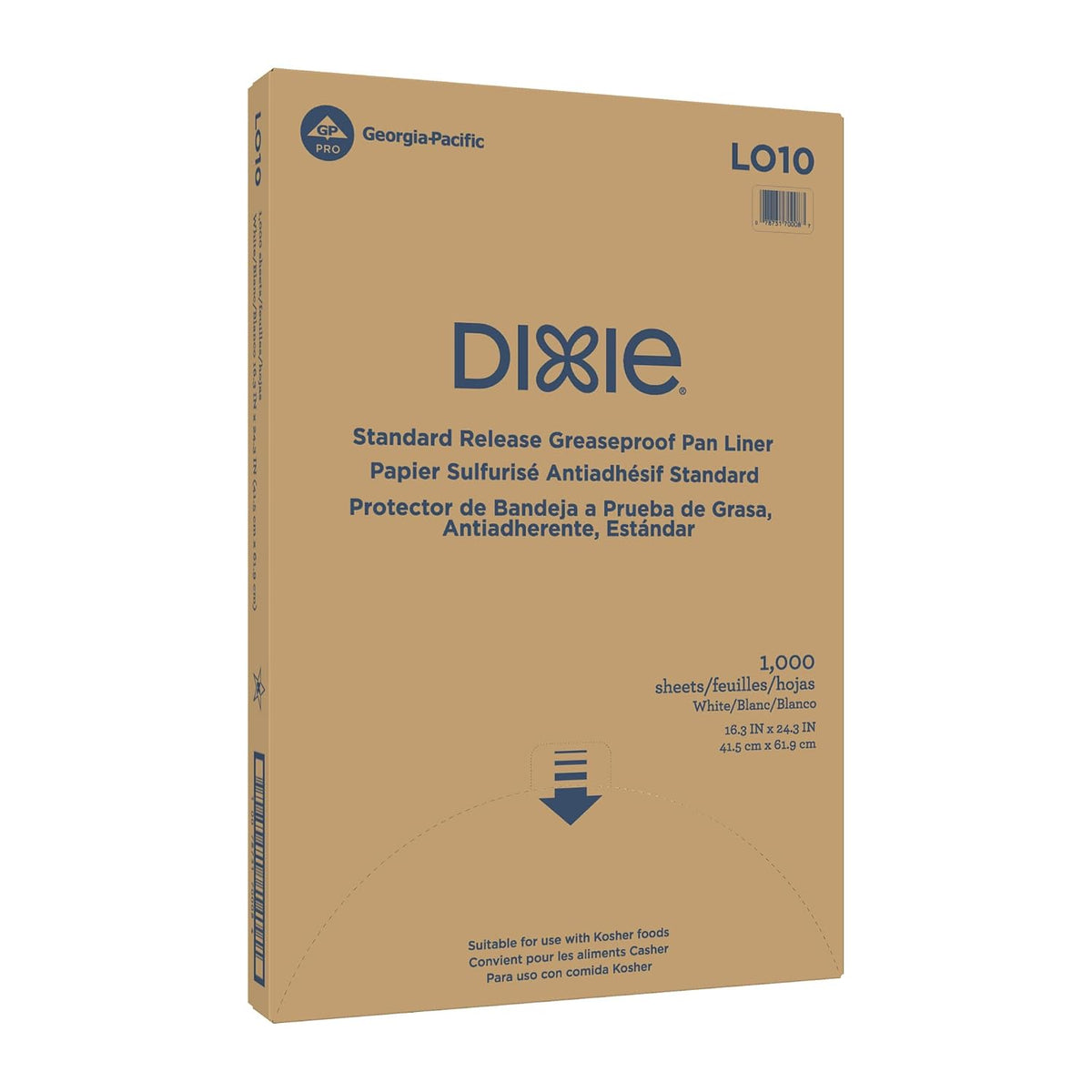 Dixie Grease-Proof Non-Stick Pan Liner by GP PRO ( ), White, LO10, 24.375'' Length x 16.375" Width, (Case of 1,000)