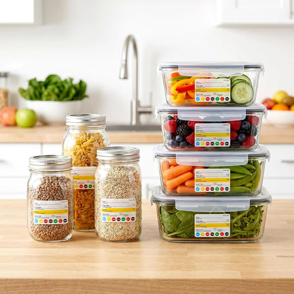 10 Rolls 2500 Pcs Restaurant Quality Shelf Life Food Rotation Labels Vinyl 2” x 3” Self-Adhesive Removable Freezer Food Labels Perfect for Reusable Containers Food Safety Date Sticker, Easy to Remove