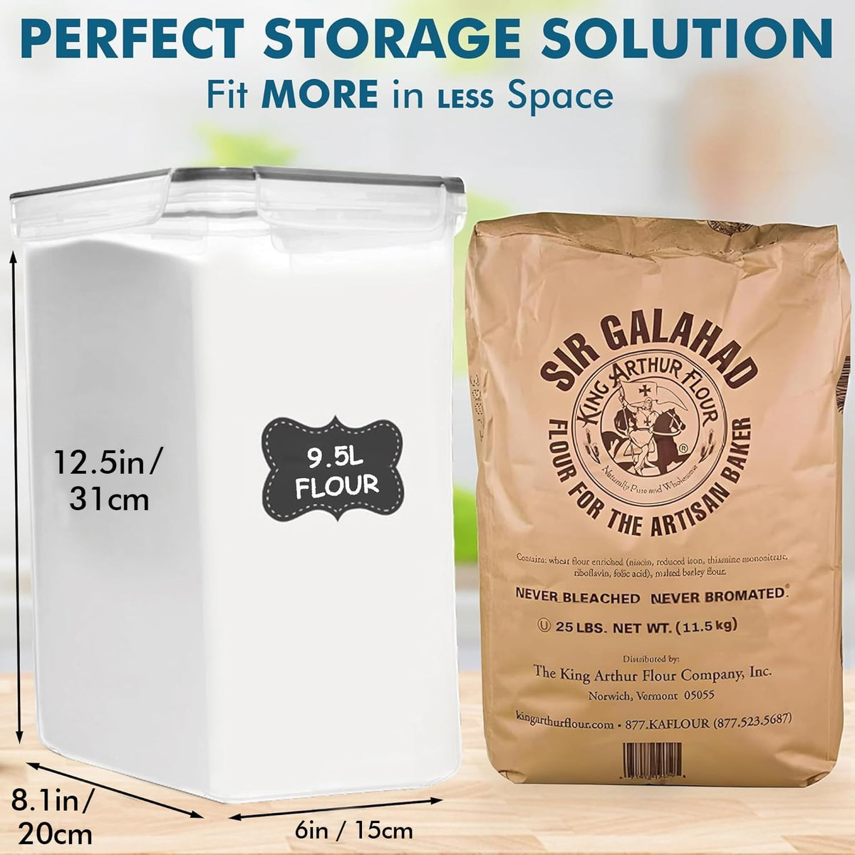 2 PC (9.5L | 321 Oz) Extra Large Bulk Food Storage Containers with Airtight Lids for Flour, Sugar, Rice, Cereal & Pasta - Leakproof, BPA-Free Plastic Canisters for Kitchen & Pantry Organization