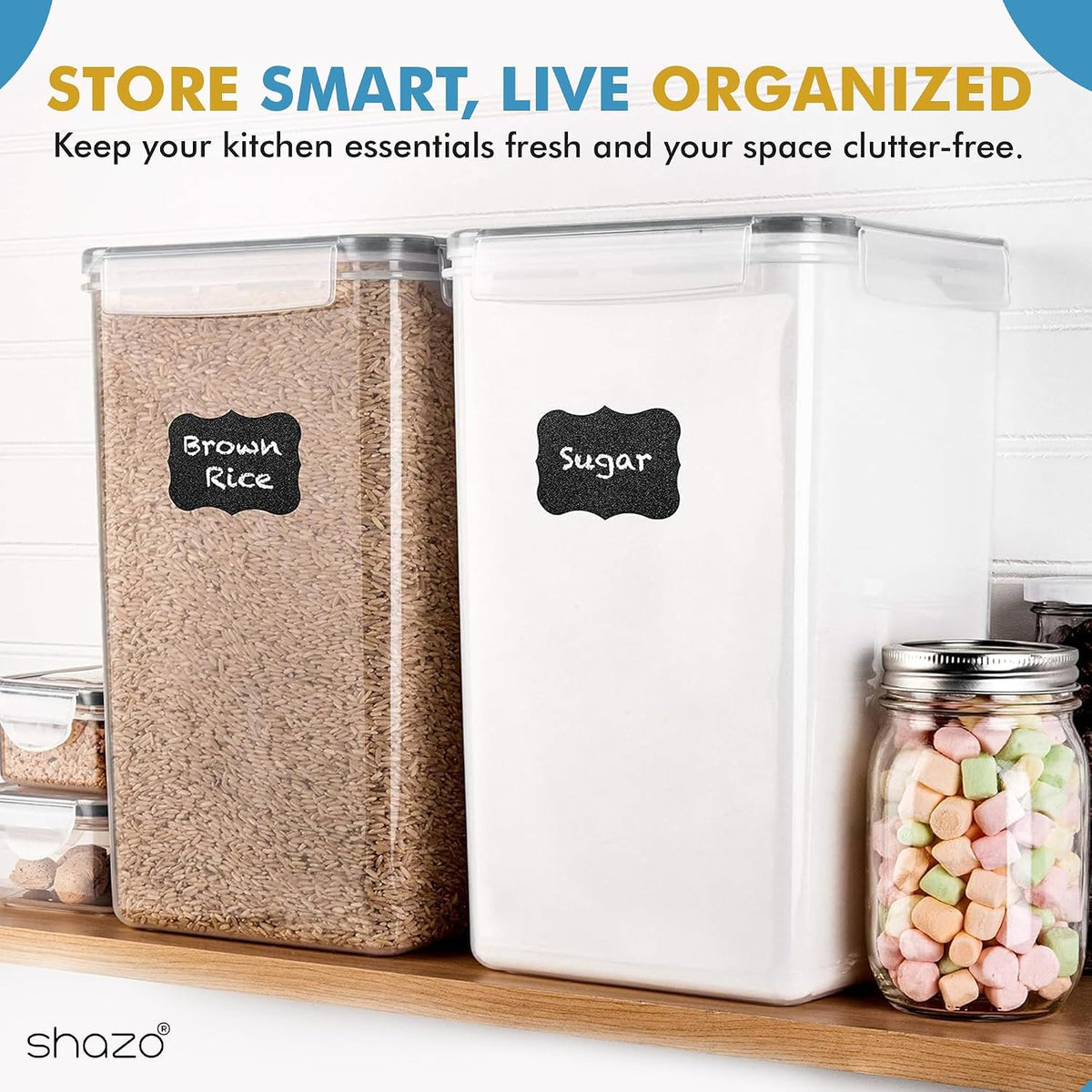 2 PC (9.5L | 321 Oz) Extra Large Bulk Food Storage Containers with Airtight Lids for Flour, Sugar, Rice, Cereal & Pasta - Leakproof, BPA-Free Plastic Canisters for Kitchen & Pantry Organization