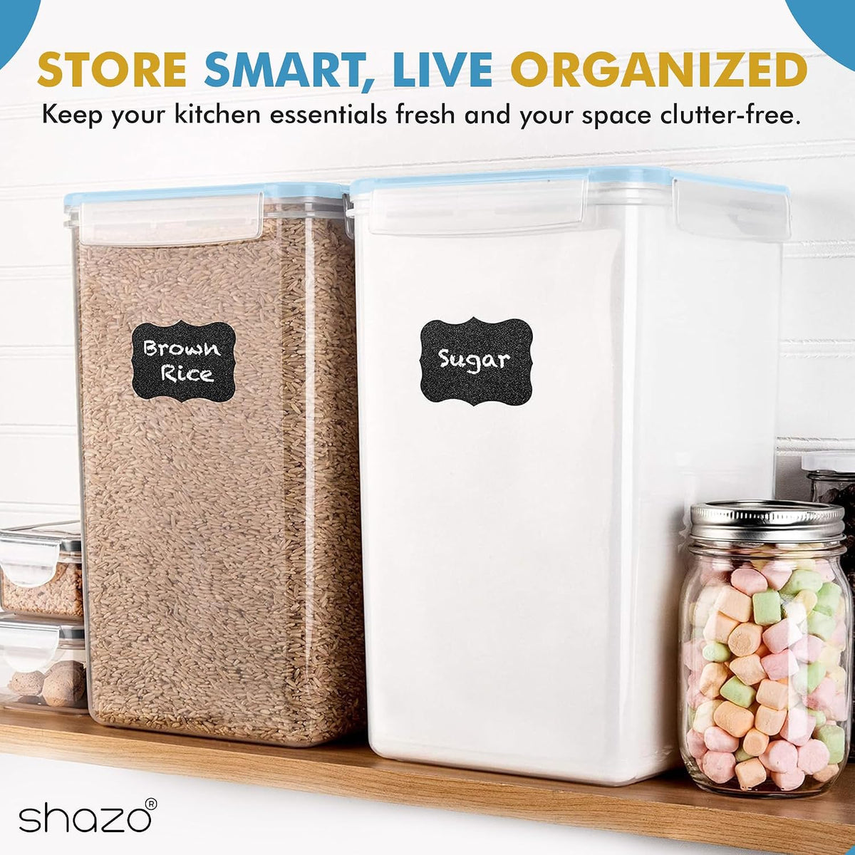 2 PC (9.5L | 321 Oz) Extra Large Bulk Food Storage Containers with Airtight Lids for Flour, Sugar, Rice, Cereal & Pasta - Leakproof, BPA-Free Plastic Canisters for Kitchen & Pantry Organization