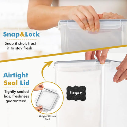 2 PC (9.5L | 321 Oz) Extra Large Bulk Food Storage Containers with Airtight Lids for Flour, Sugar, Rice, Cereal & Pasta - Leakproof, BPA-Free Plastic Canisters for Kitchen & Pantry Organization