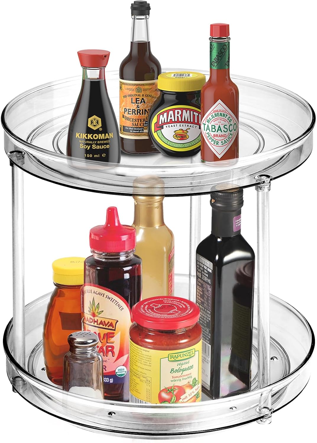 Lazy Susan Organizer, 360 Rotating Turntable Organizer (11") | Refrigerator Organizers and Storage, Lazy Susan for Cabinet, Pantry Organizer, Spice Rack Condiment Organizer, Kitchen Tray