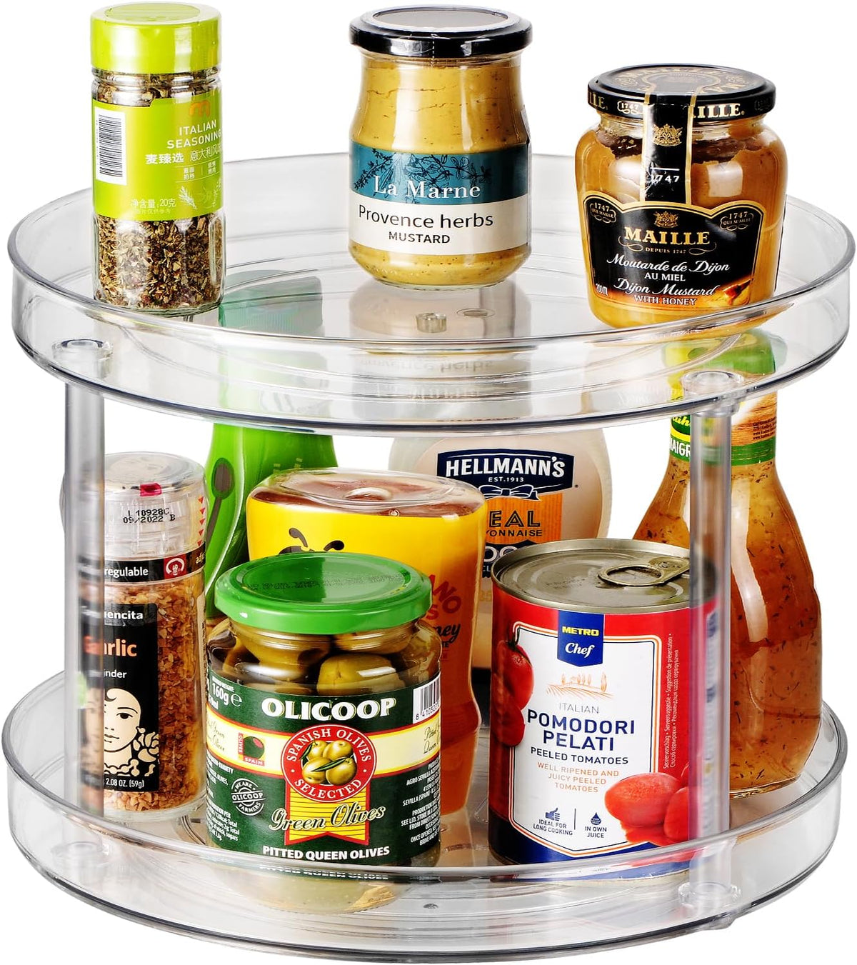 Lazy Susan Organizer, 360 Rotating Turntable Organizer (11") | Refrigerator Organizers and Storage, Lazy Susan for Cabinet, Pantry Organizer, Spice Rack Condiment Organizer, Kitchen Tray