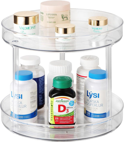 Lazy Susan Organizer, 360 Rotating Turntable Organizer (11") | Refrigerator Organizers and Storage, Lazy Susan for Cabinet, Pantry Organizer, Spice Rack Condiment Organizer, Kitchen Tray