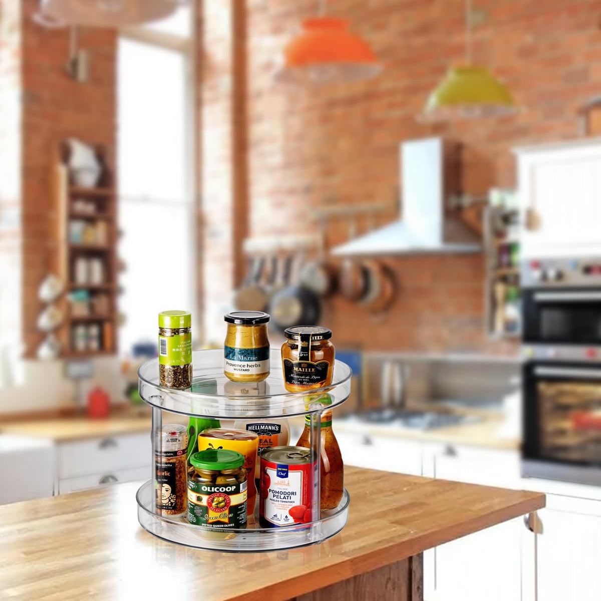 Lazy Susan Organizer, 360 Rotating Turntable Organizer (11") | Refrigerator Organizers and Storage, Lazy Susan for Cabinet, Pantry Organizer, Spice Rack Condiment Organizer, Kitchen Tray