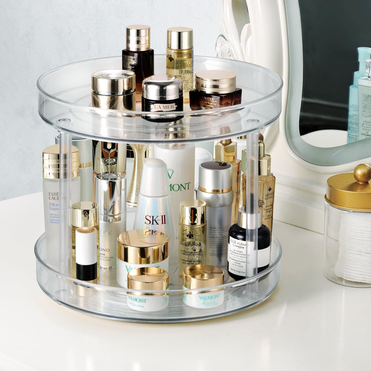Lazy Susan Organizer, 360 Rotating Turntable Organizer (11") | Refrigerator Organizers and Storage, Lazy Susan for Cabinet, Pantry Organizer, Spice Rack Condiment Organizer, Kitchen Tray