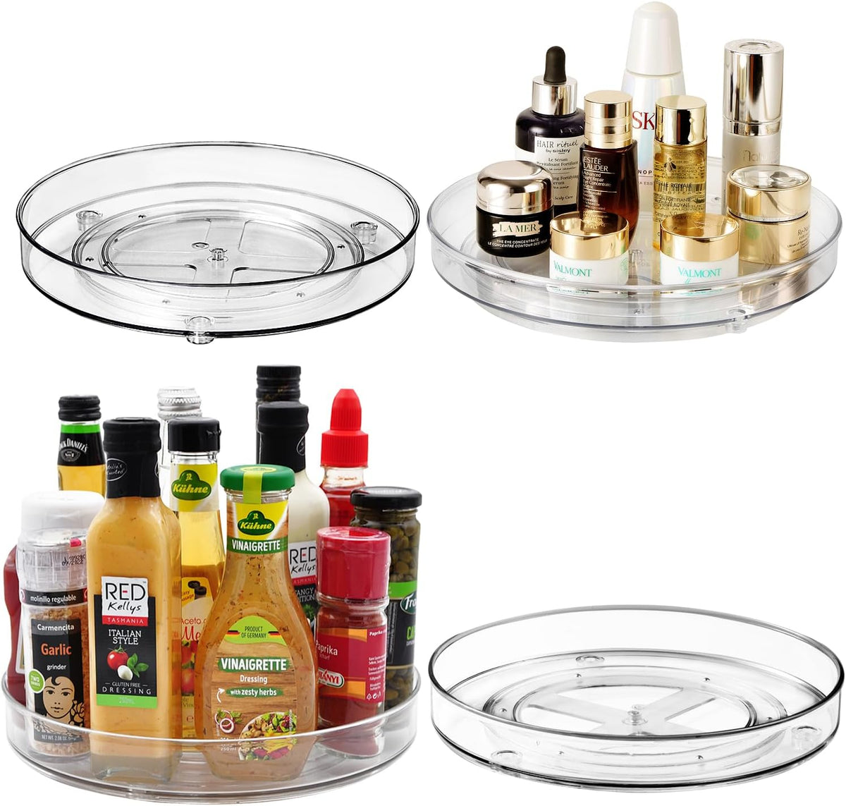 Lazy Susan Organizer, 360 Rotating Turntable Organizer (11") | Refrigerator Organizers and Storage, Lazy Susan for Cabinet, Pantry Organizer, Spice Rack Condiment Organizer, Kitchen Tray
