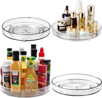 Lazy Susan Organizer, 360 Rotating Turntable Organizer (11") | Refrigerator Organizers and Storage, Lazy Susan for Cabinet, Pantry Organizer, Spice Rack Condiment Organizer, Kitchen Tray