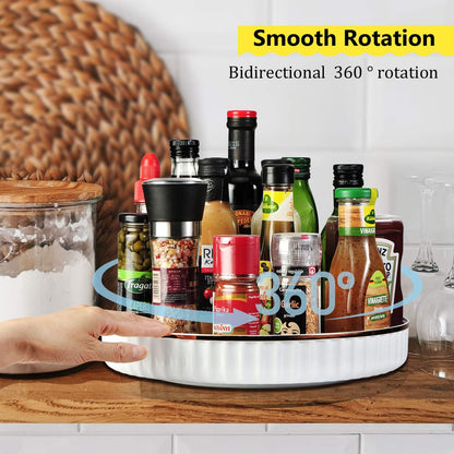 Lazy Susan Organizer, 360 Rotating Turntable Organizer (11") | Refrigerator Organizers and Storage, Lazy Susan for Cabinet, Pantry Organizer, Spice Rack Condiment Organizer, Kitchen Tray