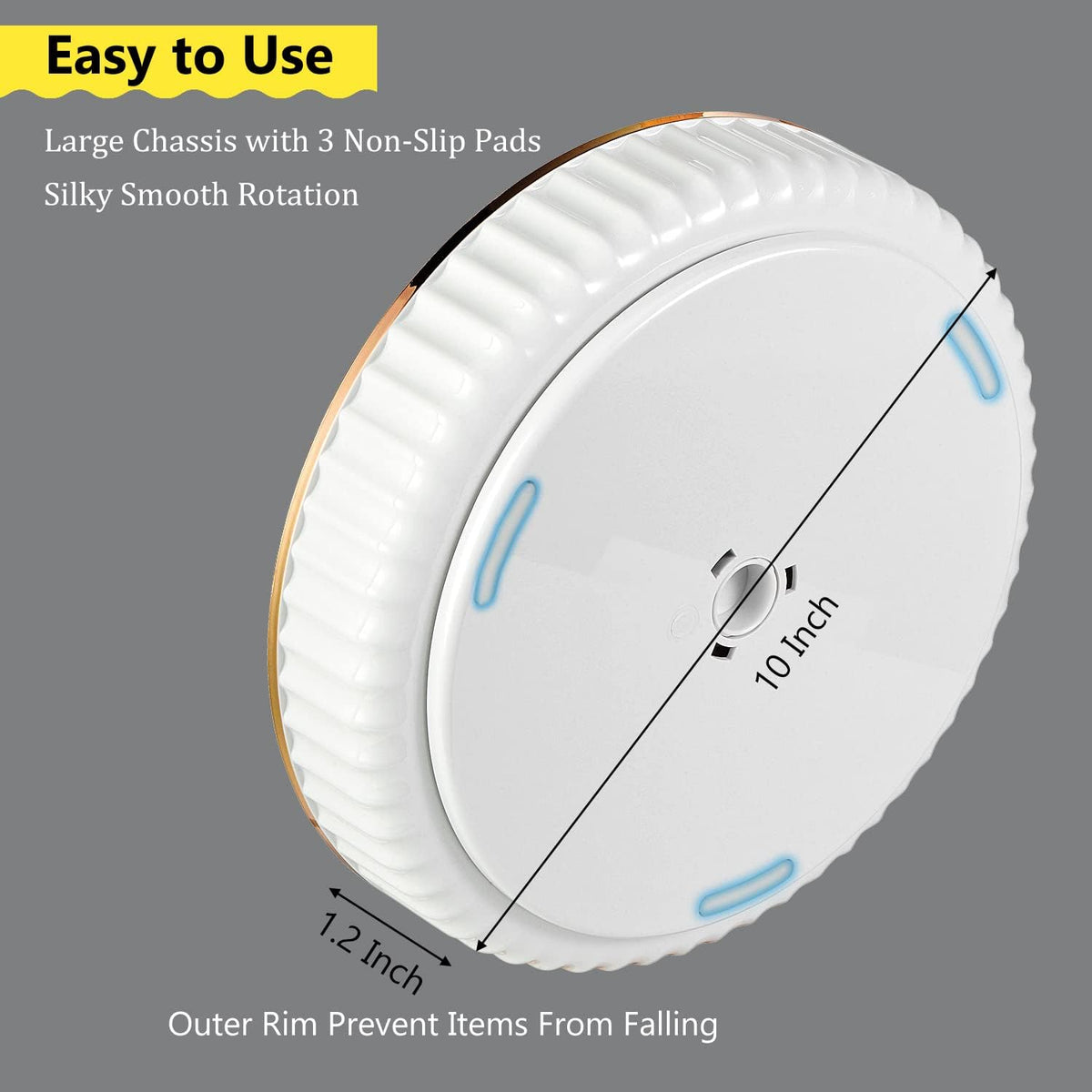 Lazy Susan Organizer, 360 Rotating Turntable Organizer (11") | Refrigerator Organizers and Storage, Lazy Susan for Cabinet, Pantry Organizer, Spice Rack Condiment Organizer, Kitchen Tray