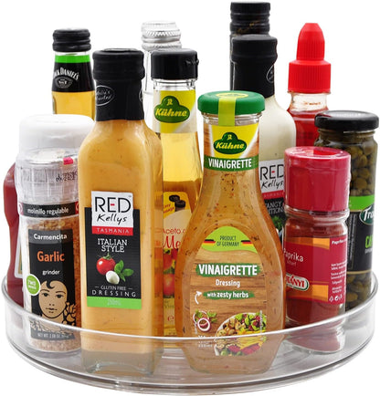 Lazy Susan Organizer, 360 Rotating Turntable Organizer (11") | Refrigerator Organizers and Storage, Lazy Susan for Cabinet, Pantry Organizer, Spice Rack Condiment Organizer, Kitchen Tray