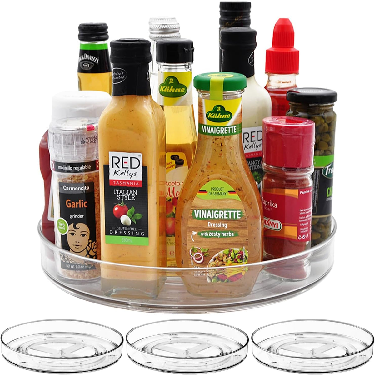 Lazy Susan Organizer, 360 Rotating Turntable Organizer (11") | Refrigerator Organizers and Storage, Lazy Susan for Cabinet, Pantry Organizer, Spice Rack Condiment Organizer, Kitchen Tray
