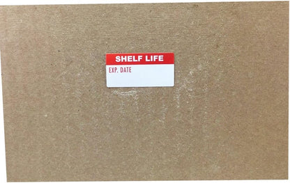 White and Red Shelf Life Labels, 3/4 x 1 1/2 Inch Semi Gloss Expiration Date Stickers, 500 Total Adhesive Labels on a Roll for Food Safety, Prep Dating, and Inventory Control – Made in the USA