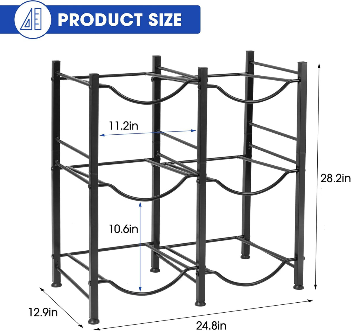 5 Gal Jug Rack, 3 Tier for 6