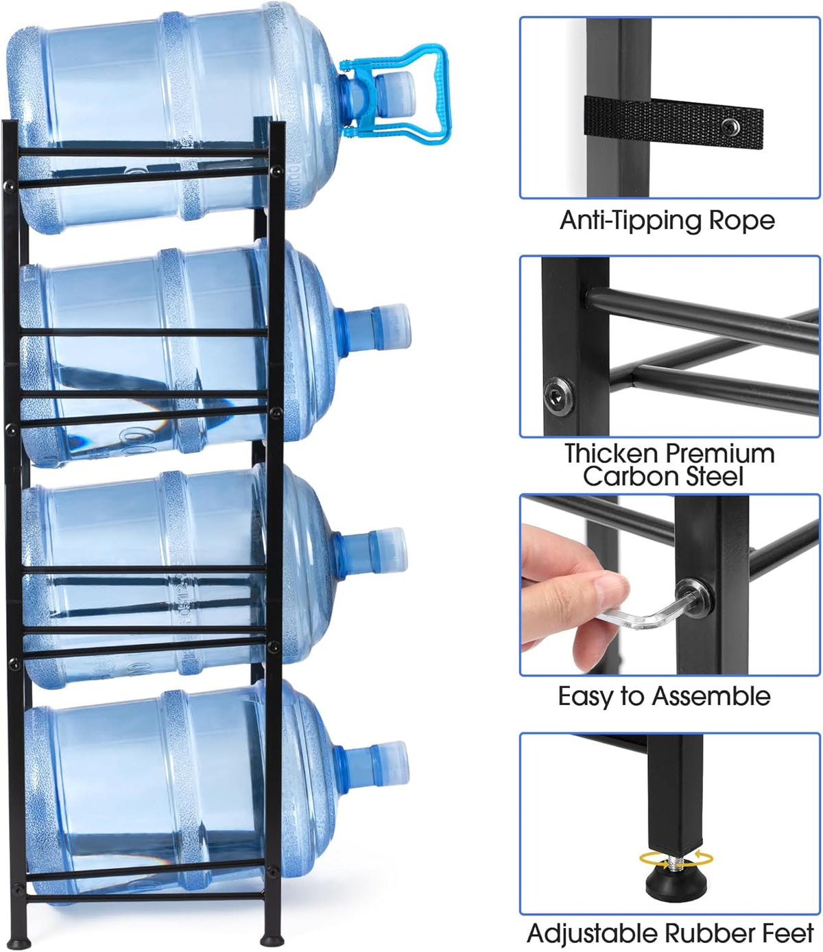 5 Gal Jug Rack, 3 Tier for 6
