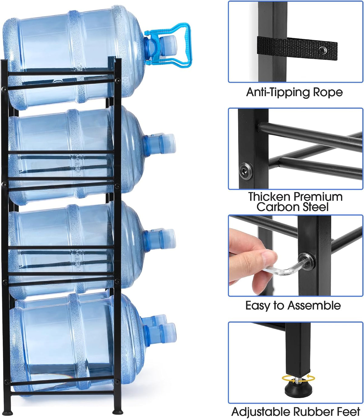 5 Gal Jug Rack, 3 Tier for 6