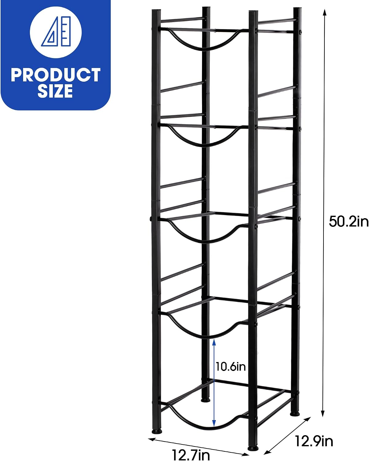5 Gal Jug Rack, 3 Tier for 6