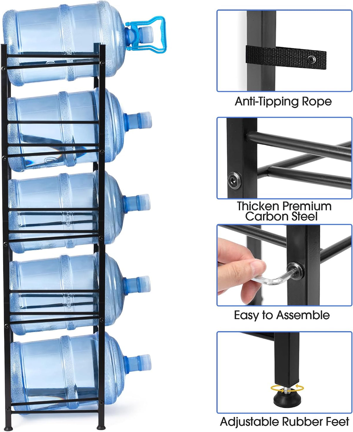 5 Gal Jug Rack, 3 Tier for 6