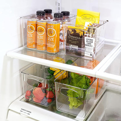 Fridge Organizers and Storage, Clear Plastic Bins (Large) | Easy-access organization for freezers, shelves, drawers, closets and pantries; supports sorting and visibility.