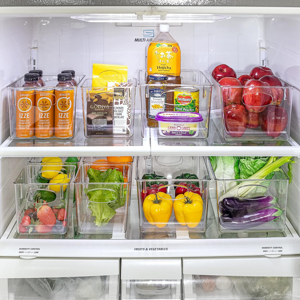 Fridge Organizers and Storage, Clear Plastic Bins (Large) | Easy-access organization for freezers, shelves, drawers, closets and pantries; supports sorting and visibility.